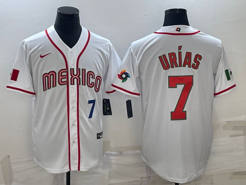 Men 2023 World Cub Mexico #7 Urias White Nike MLB Jersey23->more jerseys->MLB Jersey